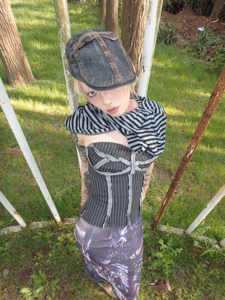 3D design sense drawstring bustier【s0000012467】