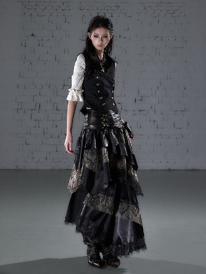 Lace Patchwork Irregular Skirt【s0000015935】