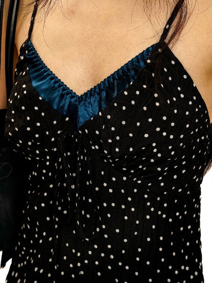 Paneled Polka Dot Lace Slip Dress【s0000016410】