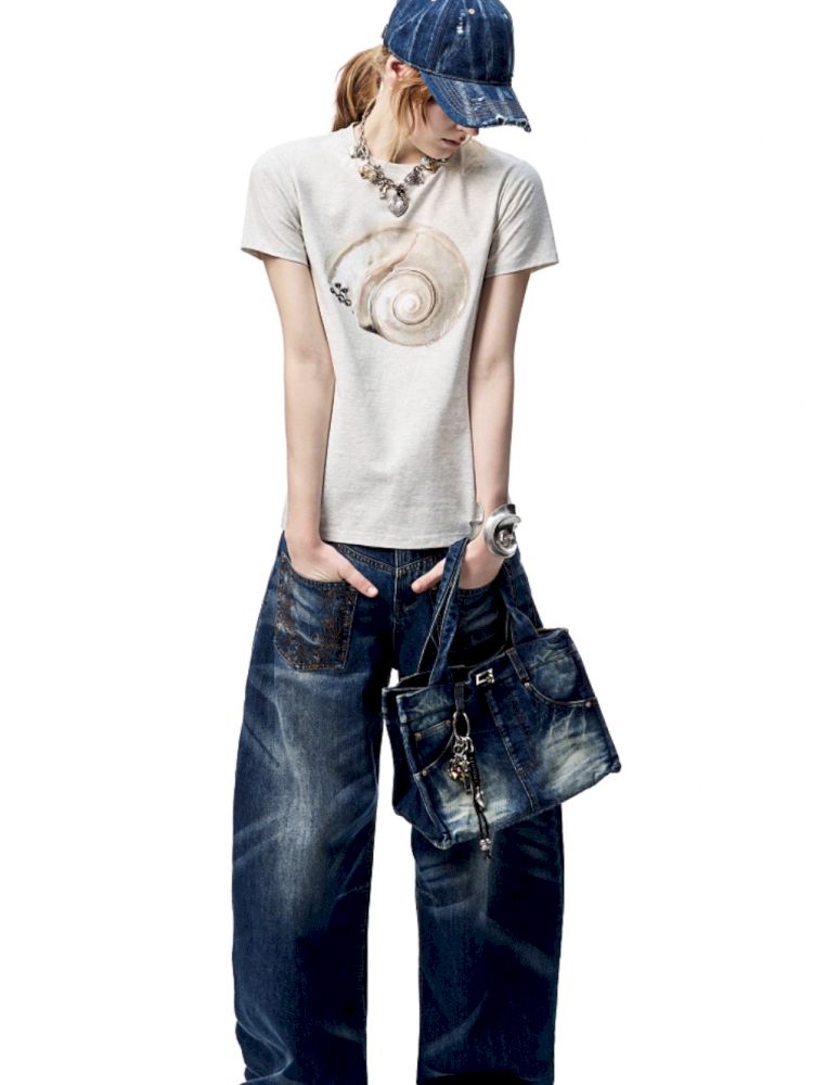 Printed Loose Short Sleeve T-Shirt【s0000012402】