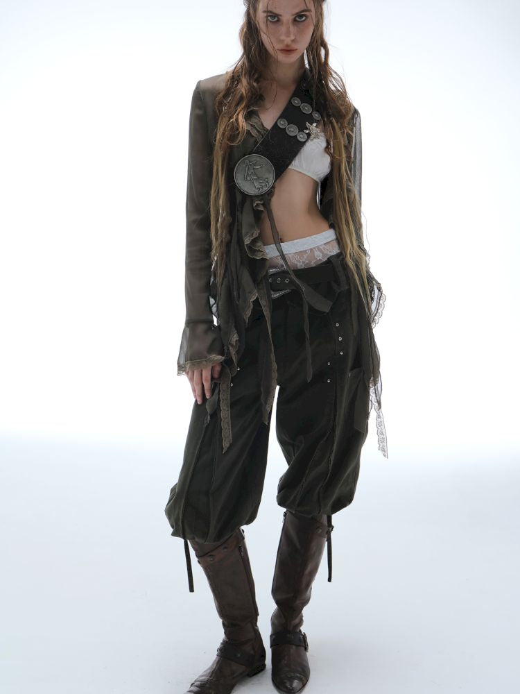 Distressed 5-Inch Harem Riding Pants【s0000013906】