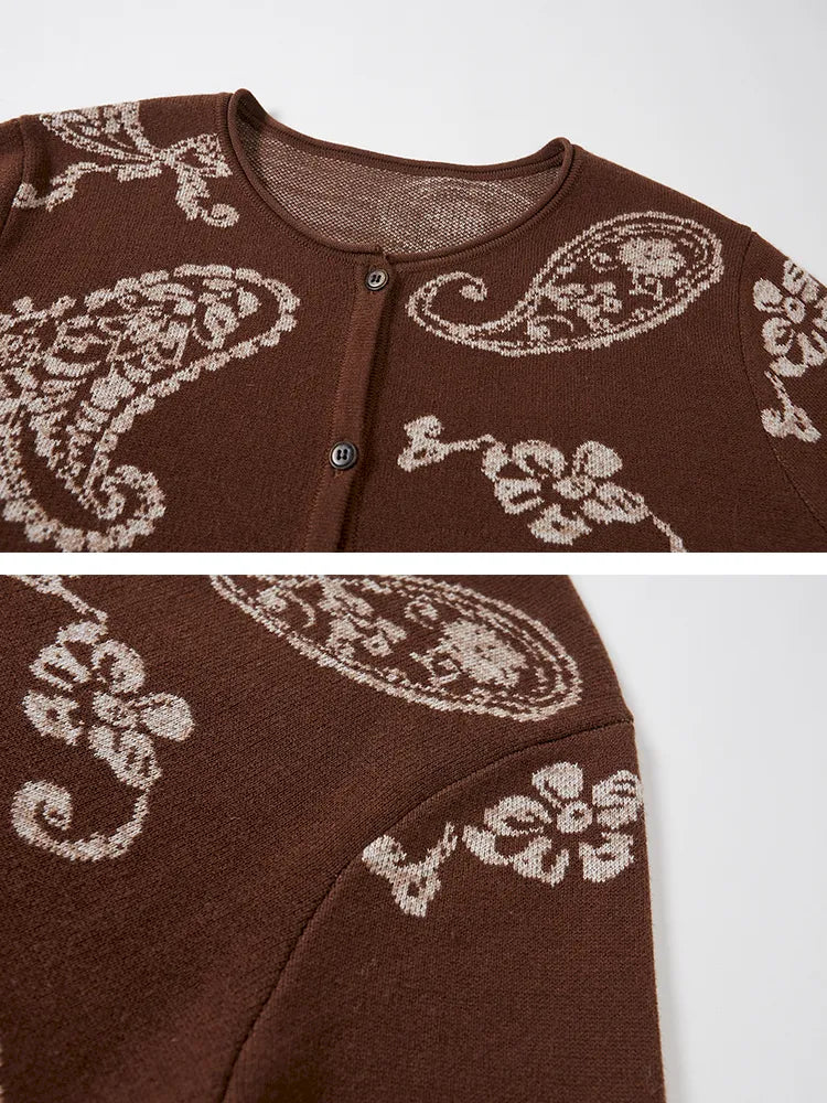Jacquard Lightweight Long-Sleeve Soft-Fit Knit Cardigan【s0000014064】