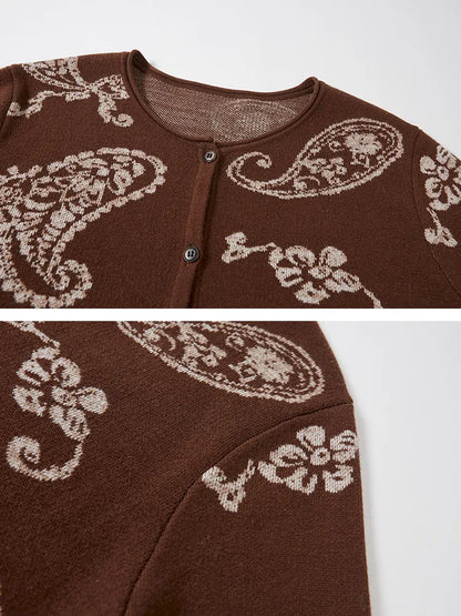 Jacquard Lightweight Long-Sleeve Soft-Fit Knit Cardigan【s0000014064】