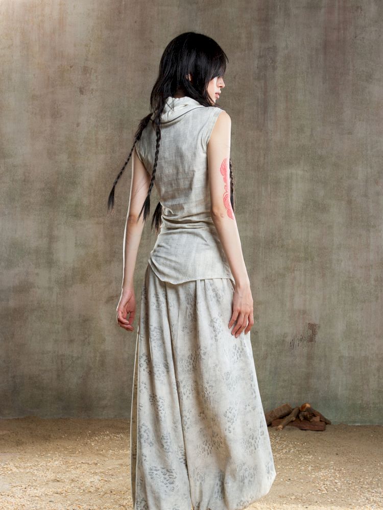 Irregular Pleated Multi-Wear Vest【s0000012658】