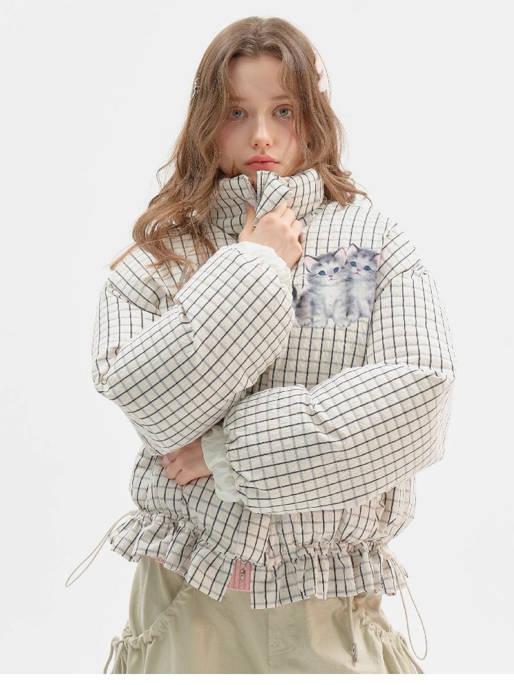 Short Thickened Cat Drawstring Jacket【s0000011505】