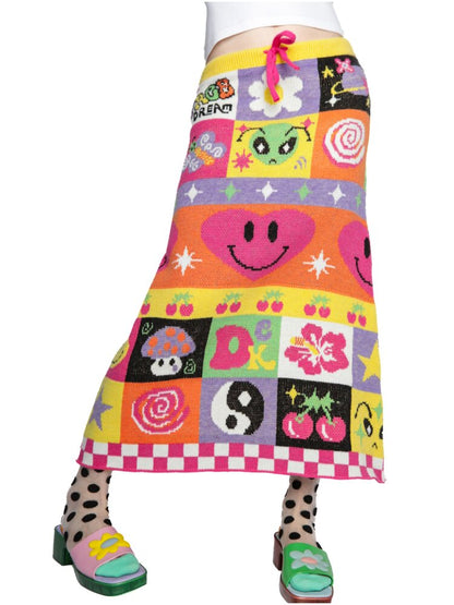 Cartoon Rainbow Knit Stretch Skirt【s0000015555】