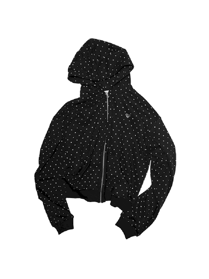 Cat's Paw Long Short Polka Dot Hooded Cardigan Sweatshirt Sweatpants Set【s0000011566】