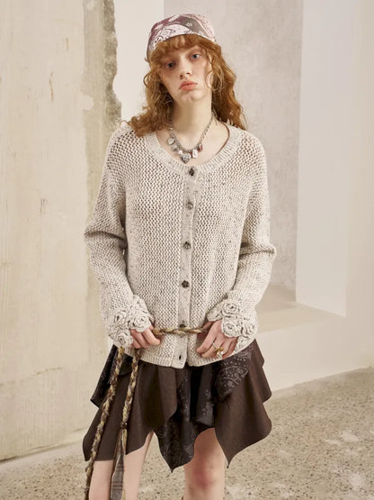 Oversized Vintage-Style Knit Cardigan【s0000014056】