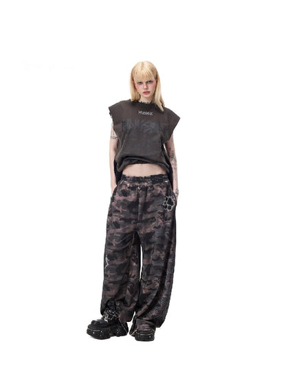 Thorn Print Patchwork Tank Top【s0000017717】