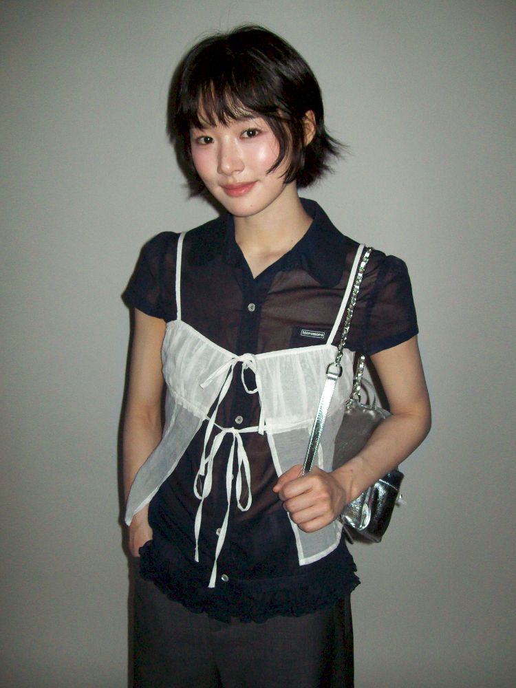 Overlay niche design lace-up camisole【s0000012521】