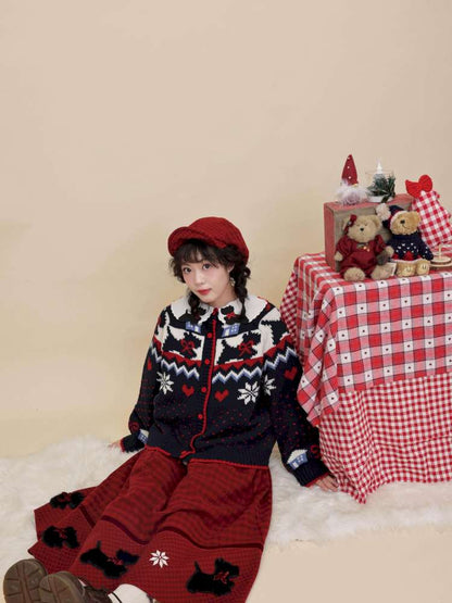 Bow Snowflake Island Wool Sweater【s0000015098】