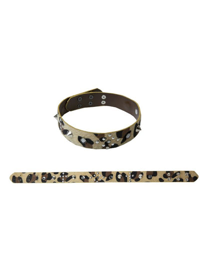 Retro Punk Leopard Hot Drilling Rivets Choker Hundred Collar Bracelet【s0000008997】