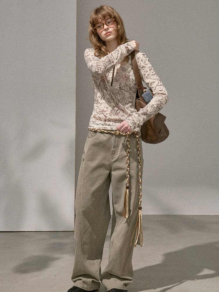 Split Side Pocket Riveted Washed Trousers【s0000014406】