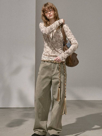 Split Side Pocket Riveted Washed Trousers【s0000014406】