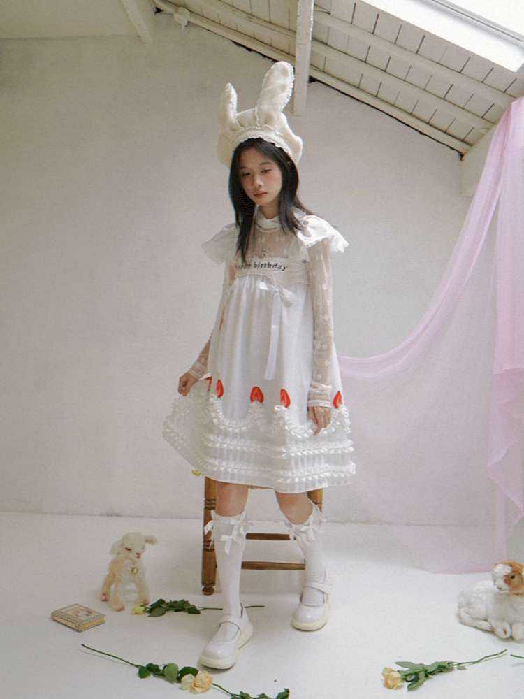 Strawberry Print Two-piece Skirt Dress【s0000014936】