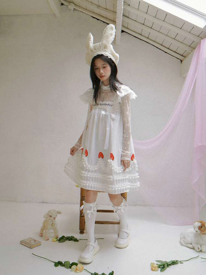 Strawberry Print Two-piece Skirt Dress【s0000014936】