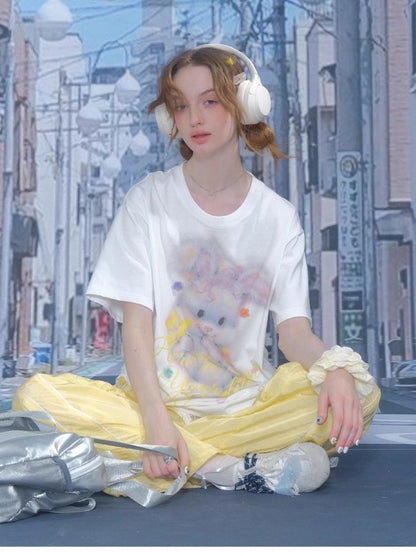 Rabbit Print Loose Tops【s0000012244】