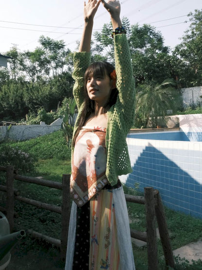 Color Block Cat Print Headscarf【s0000012774】