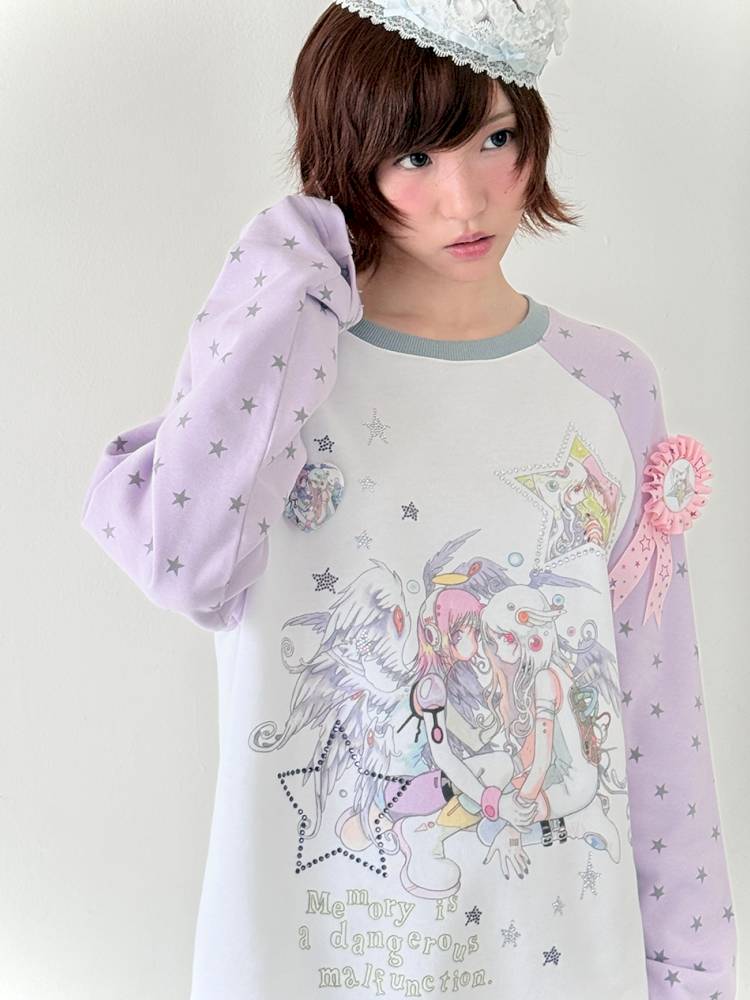Star Drop-Shoulder Long-Sleeve Sweatshirt【s0000014439】