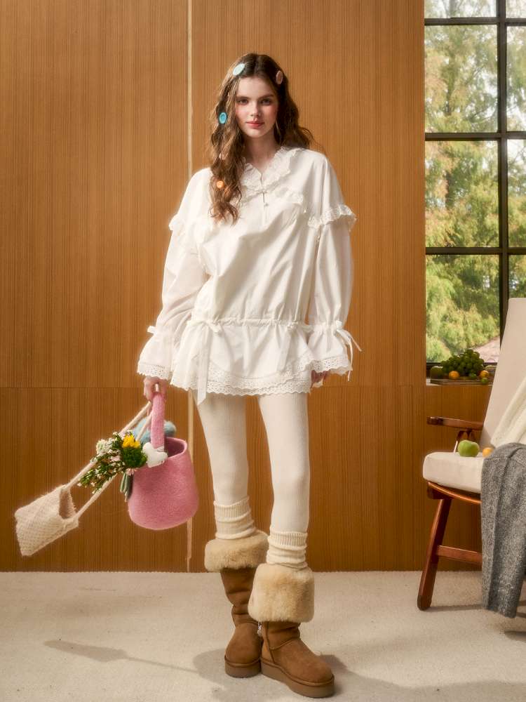 Organic Cotton Embroidery Patchwork Lace Dress【s0000014888】