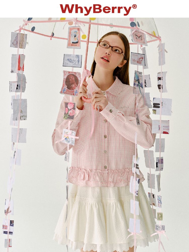 Doll Collar Solid Color Bow Flutter Shirt【s0000011963】