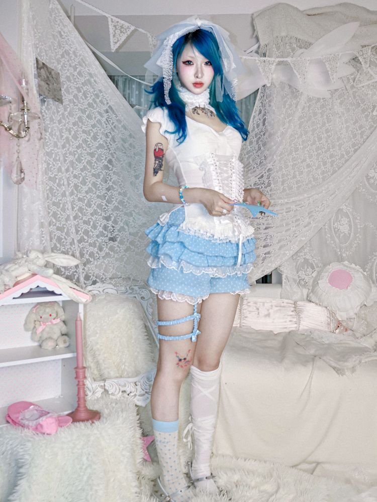 Tie-back tank top/short-sleeved shirt【s0000012692】