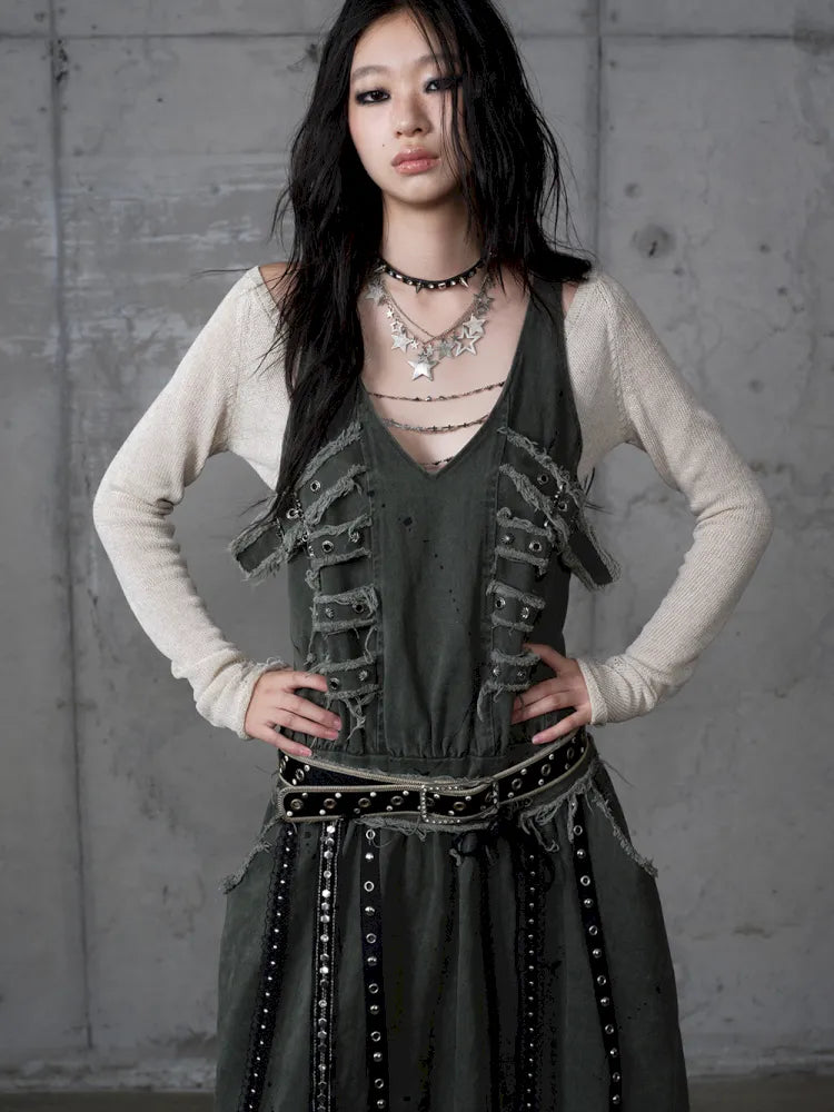 Workwear Vest-Style Maxi Dress【s0000013941】