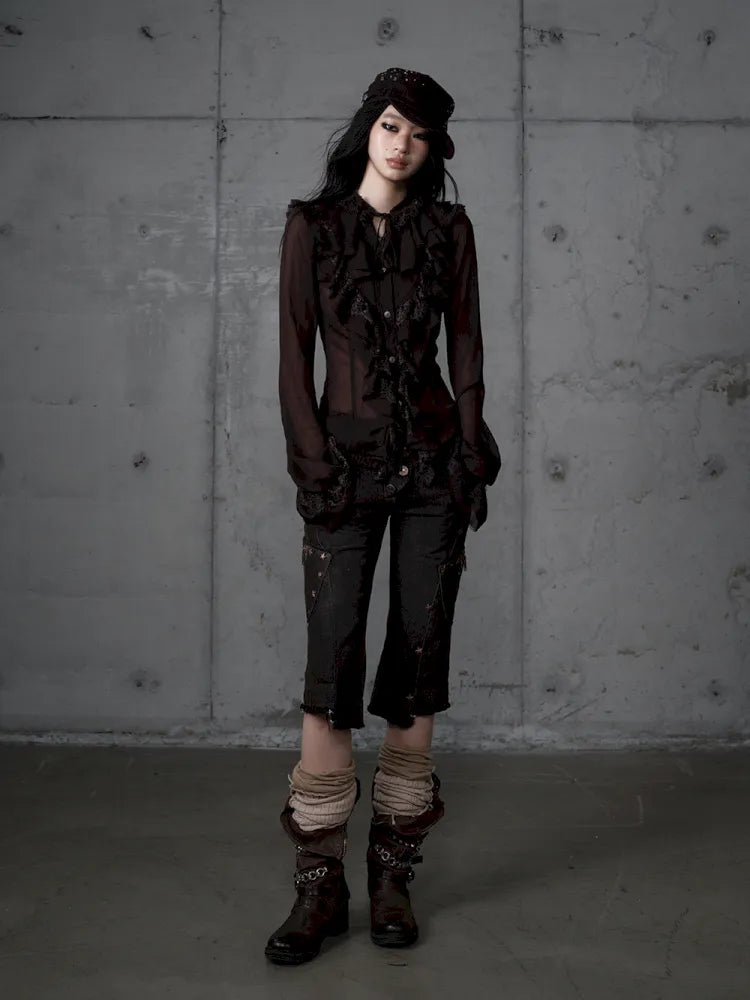 Slim-Fit Flattering Cropped Denim Shorts【s0000013954】