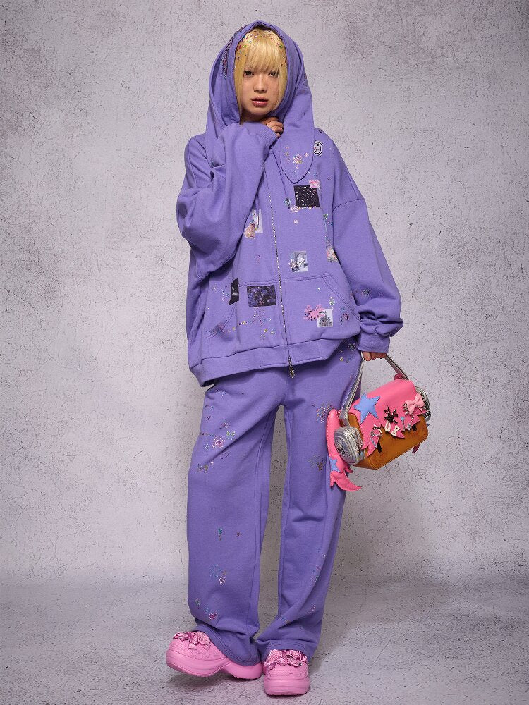 Rhinestone Heavy Duty Sweatpants【s0000018740】