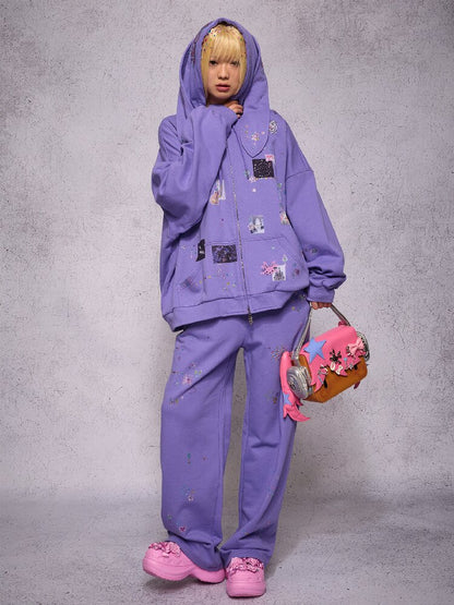 Rhinestone Heavy Duty Sweatpants【s0000018740】