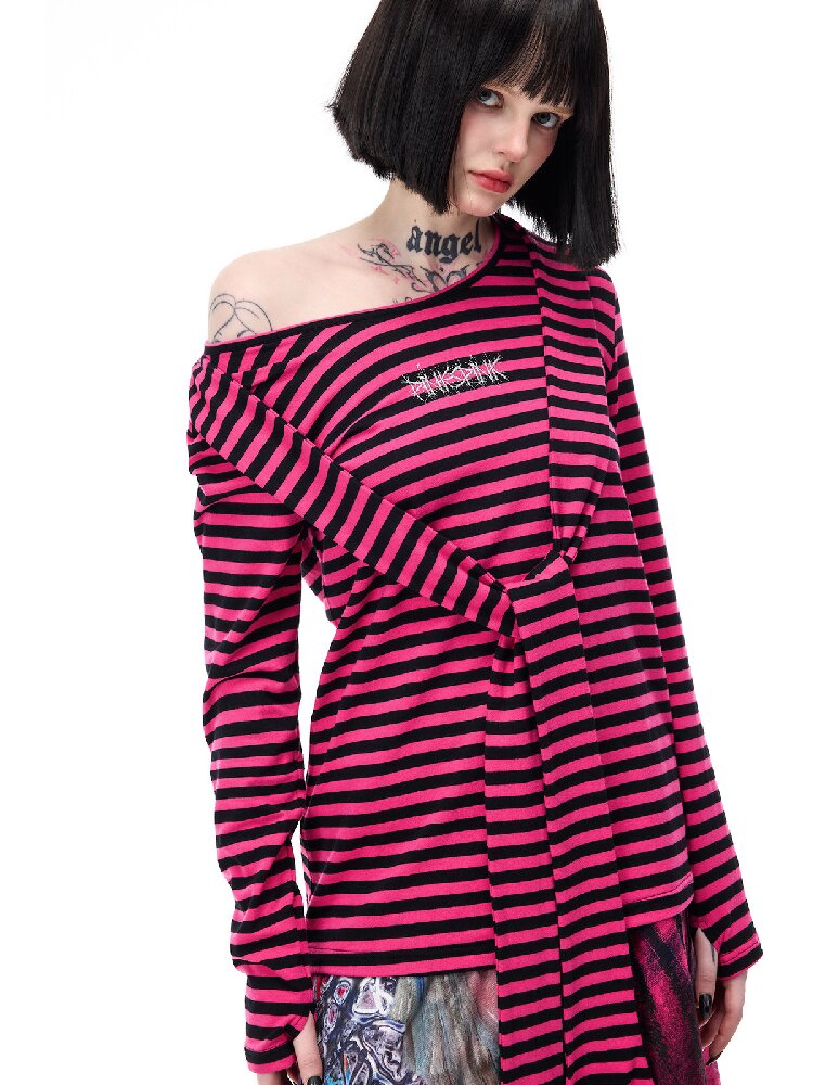 Studded Striped Sun Protection Top【s0000017720】