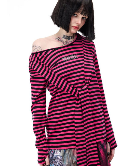 Studded Striped Sun Protection Top【s0000017720】