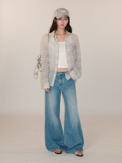 Gradient spray horsey loose shirt jacket【s0000013423】