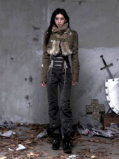 Slightly Flared Suede Casual Pants【s0000014480】