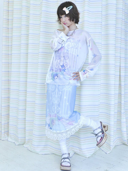 Artistic Lace Mesh Half Length Dress【s0000017479】