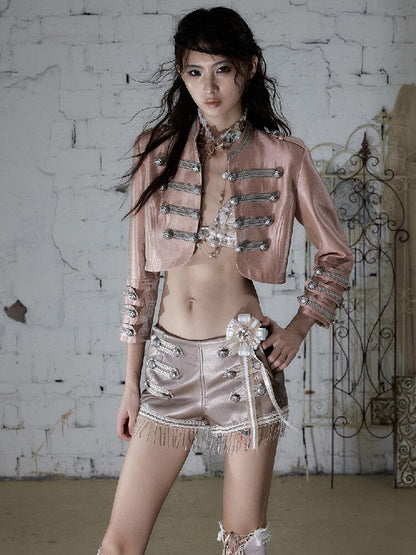 NO RCourt Punk Metal Chain Slim Shorts【s0000017236】