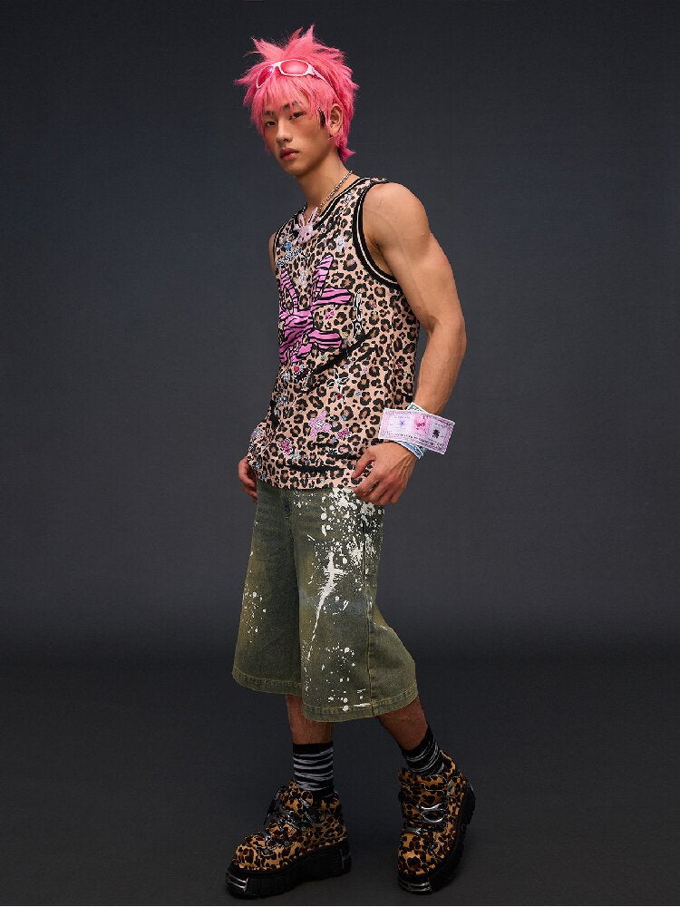 Leopard Zebra Skull Print Vest【s0000017845】