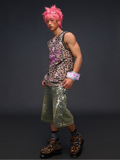 Leopard Zebra Skull Print Vest【s0000017845】