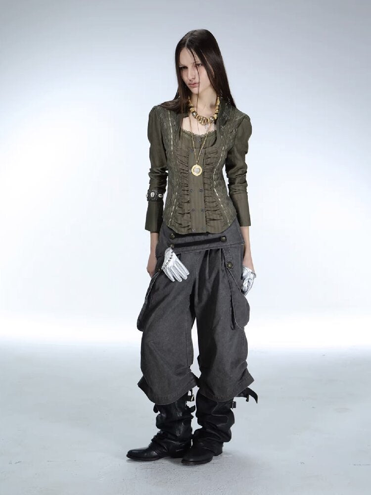 Vintage Low Rise Cargo Cropped Pants【s0000015906】