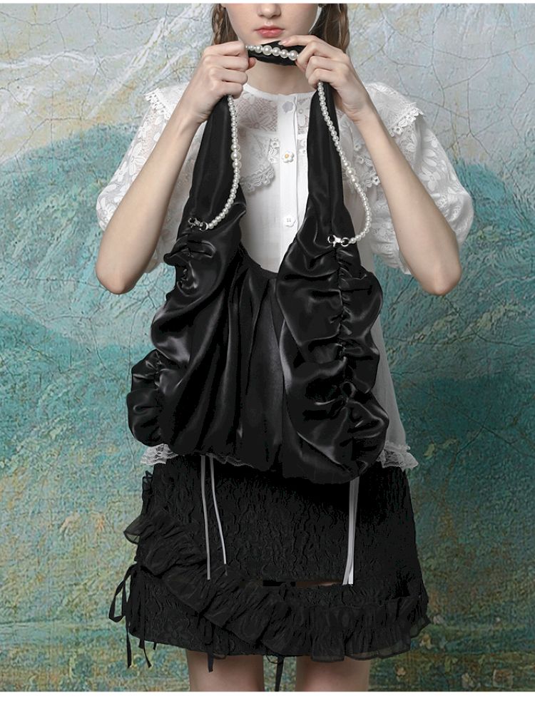 Shiny silk satin fairy cloud bag【s0000013591】
