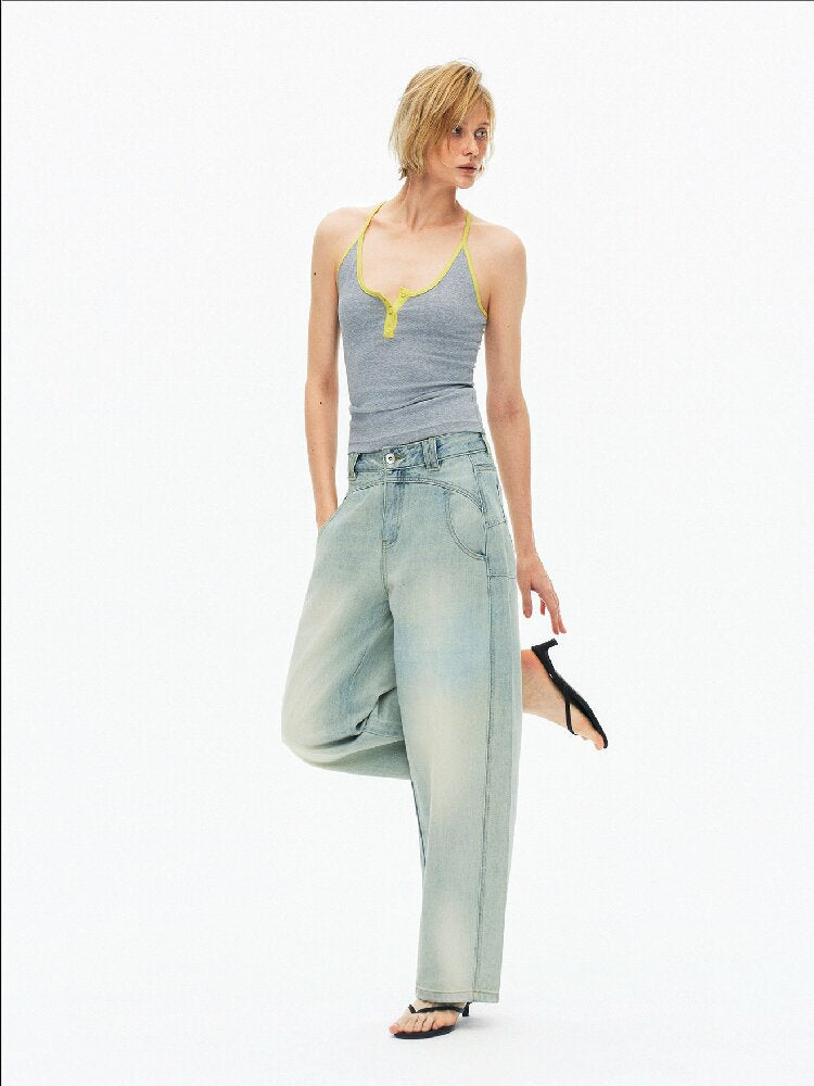 Contrast Slim Button Versatile Vest【s0000015921】