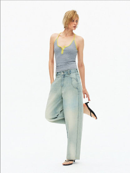 Contrast Slim Button Versatile Vest【s0000015921】