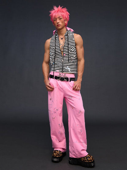 Hardware Decoration Bow Striped Vest【s0000017026】