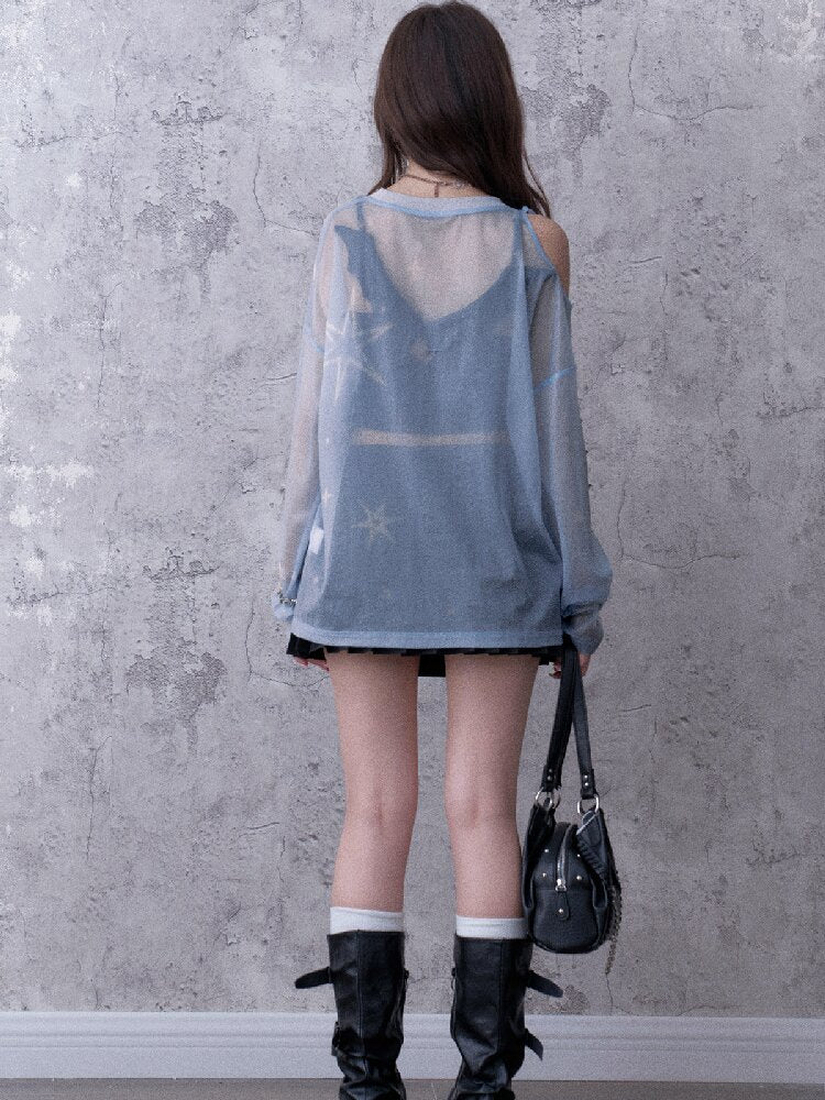 Mesh Cover-Up Summer T-Shirt【s0000017868】
