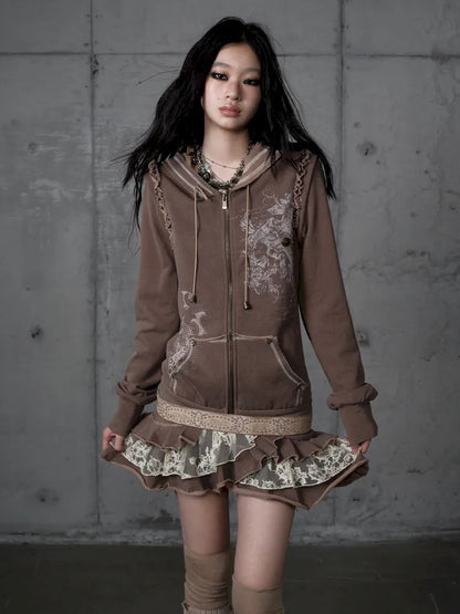 Detachable Hooded Sweatshirt Dress【s0000013943】