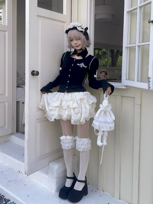 Irregular Lace Lift Hem Puffy Cake Dress【s0000011344】