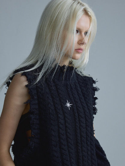Worn Tassel Braided Silver Top【s0000018544】