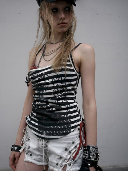 Printed Striped Camisole Tank Top【s0000012616】