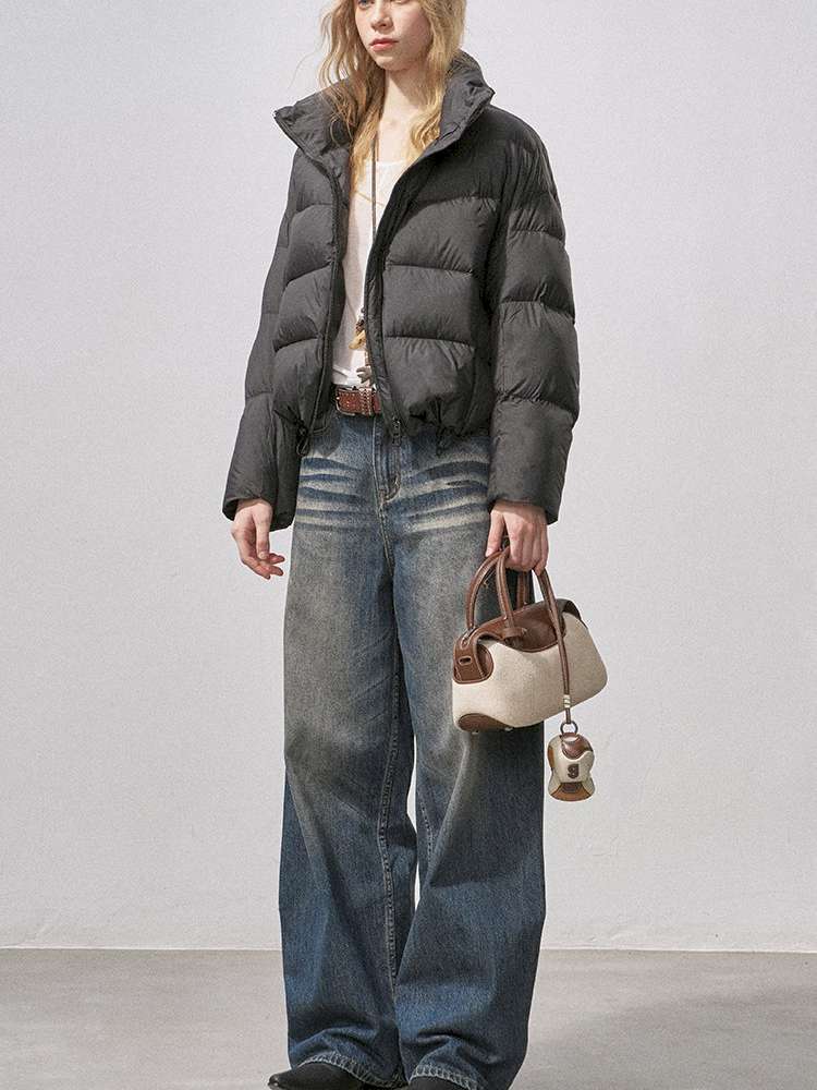 White Duck Down Ribbed Down Jacket【s0000015211】