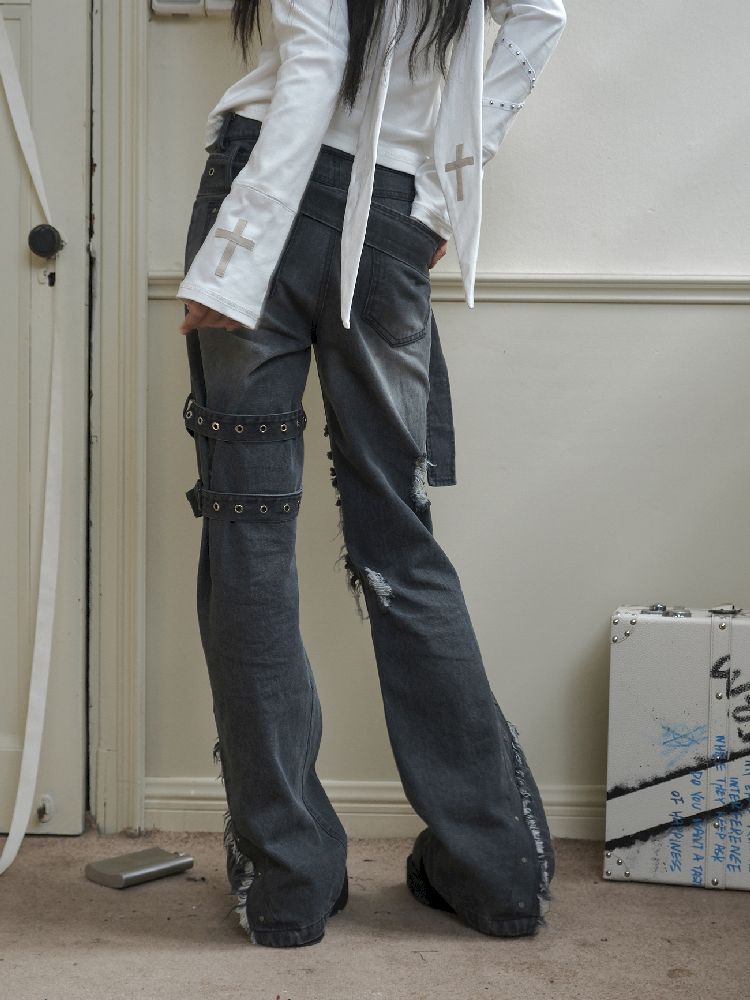 Low Rise Micro Slim Denim Trousers【s0000010718】